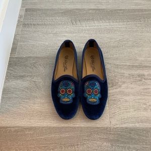 Del Toro Blue Skull Loafers